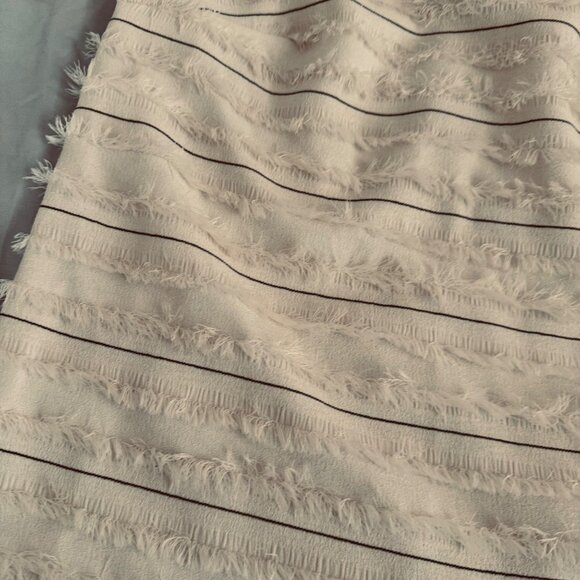 Anthropologie Maeve Ivory Textured Fringe Striped Sleeveless Top Size 0/XS - Picture 6 of 8